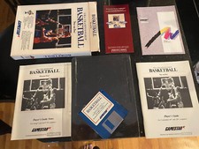1986 GBA BASKETBALL 2 ON 2 GAME COMPLETE w DISC, MANUAL, BOX - Commodore Amiga  picture
