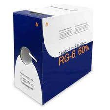 1000Ft RG6/U 60% Dual Shield CMR Coax Cable Black picture
