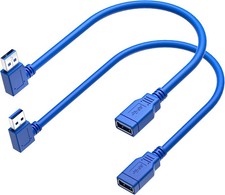 USB 3.0 Extension Cable 1FT 2 Pack 90 Degree Left & Right Angle USB Adapter Male picture