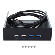 5.25 Inch 19 Pin/9Pin To USB 3.0 USB 2.0 4 Port Metal Optical Drive Bay picture