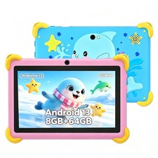 7 Inch HD IPS Touchscreen Tablet 8GB+64GB Android 13 GMS 6000mAh for Kids picture