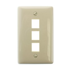 HUBBELL NSP13I NETSELECT FACE-PLATE, MODULAR, 1-GANG, 3-PORT, IVORY picture