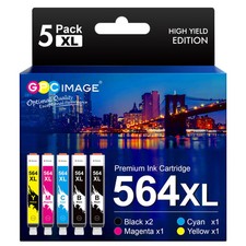 GPC Image 5 Pack Compatible Ink Cartridges HP 564XL Black Cyan Magenta Yellow picture