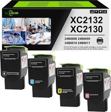 Forr Lexmark 24B6008 24B6009 24B6010 24B6011 C2132 XC2130 XC2132 set of 4 - NEW picture