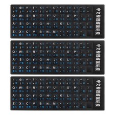 3 Pcs 4 Type Chinese Keyboard Sticker Black Back Blue Letter picture