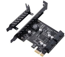 PCIE 1X to 2 Port 19Pin Expansion Card USB 3.2 GEN1 Super Speed Win 11 10 8 7 XP picture