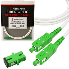 White SC/APC To SC/APC Fiber Optic Patch Cable FTTH Single Mode 65 ft 20M picture