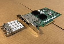 QLogic QLE2564 Quad Port PCI-E FC HBA 4 Port w/4x 8Gb Fiber Channel Transceivers picture