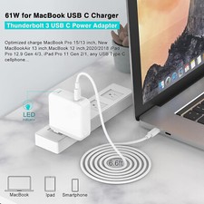 SZ Power 61W USB-C Wall Charger for MacBook, iPad, Android, PC (White) picture