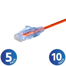5 10 PACK Slim CAT6a RJ45 Ethernet Network Patch Cable 10G Copper Wire 30AWG LOT picture