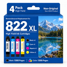 4Pack 822XL T882XL Ink Cartridge For Epson WorkForce Pro WF-3820 WF-4834 WF-4833 picture