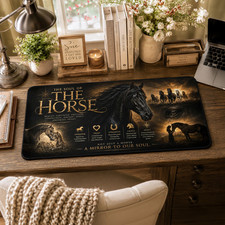 Horse Desk Mat #1 - Equestrian Mouse Pad, Cinematic Horse Lover Office Decor picture