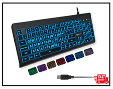 X9 Large Print Backlit Computer Keyboard - Easy to See Big Letters - Lighted USB picture