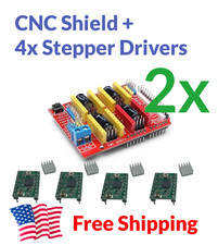 2pcs Arduino UNO CNC Shield Kit w/ 4x A4988 Stepper Drivers - Free USA Shipping picture
