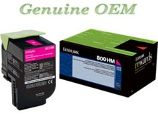 80C0HMG OEM Lexmark 800HMG Toner,  BRAND NEW Magenta High Yield Genuine Sealed picture