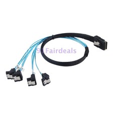 Supermicro CBL-0278L-01 Mini SAS SFF-8087 to 4x SATA right angle  90 Degree 50CM picture