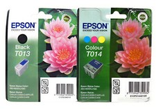 Epson T013 +T014 Cartridge Original Black + Colour Stylus C20/C40 Color 480 picture