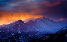 Landscape nature mountains sunset rocky mountain Custom Gaming Mat Desk picture