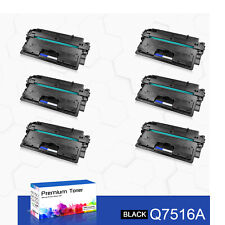 6PK Black Toner Cartridge Q7516A Compatible with HP LaserJet 5200 5200dtn 5200tn picture
