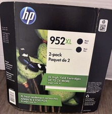 HP 952XL BLACK - 2 PACK  Ink Cartridges EXP 5/2019 Sealed OEM picture