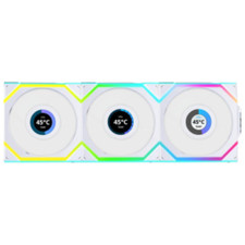 Lian-Li UNI SL Wireless LCD 120mm White 3xFans ARGB 1900 RPM 12SLLCD1W3W picture