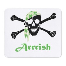 CafePress Arrish Irish Pirate Skull And Crossbones Mousepad  (987789608) picture