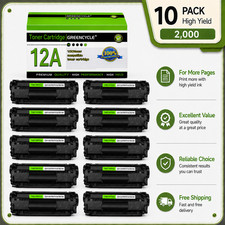 10PK Q2612A 12A Toner Cartridge for HP LaserJet M1319 M1319 1010 1012 1018 1020 picture