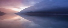 Landscape water reflection mist lake mountains Custom Gaming Mat Desk picture