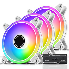 EZDIY-FAB White Moonlight 120Mm RGB PWM Case Fan with RGB PWM Fan Hub,5V Motherb picture