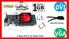 Low Profile 1GB SFF Video Card. PCI-E 16x with  2X DVI-VGA, and 2X DVI Adapters picture