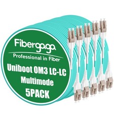 5 PCS Uniboot OM3 LC to LC Fiber Patch Cable MultiMode 10GB 50/125m OD3.0mm picture