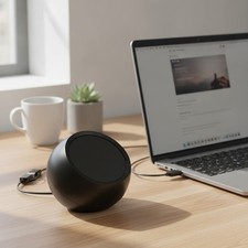 Crystal-Clear USB-Powered Computer Speaker with Bass Boost - Wired & Compact picture