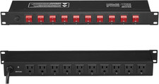 10 Outlet Horizontal 1U Rack Mount PDU Power Strip for Network Server picture