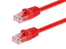 Cat5e Ethernet Patch Cable RJ45 Stranded 350Mhz UTP Copper Wire 24AWG 1ft Red picture