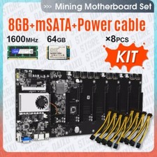 BTC-37 Crypto Mining Machine Motherboard CPU Set 8 PCI Slot DDR3 Full Set ETH picture