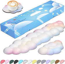 JIKIOU Upgrade Leather Cloud Wrist Rest for Keyboard and Mouse & Cup Pad picture