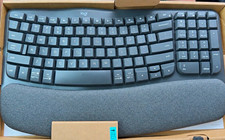 Logitech Wave Keys Wireless Ergonomic Keyboard Detachable Palm Rest Gray picture
