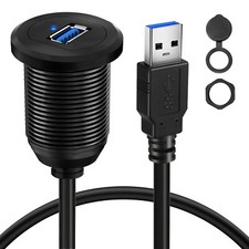 Single Port USB 3.0 Dashboard Mount Extension Cable with LED 1FT picture