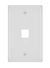 10 PACK - MONOPRICE 6725 WallPlate - 1 Hole Keystone (White) picture