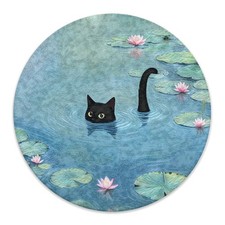 BILLAION Whimsical Black Cat Mouse Pad 7.9x7.9 inches, 04-Black Cat-QY-SBD  picture