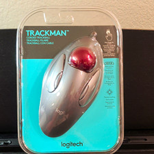 Logitech TrackMan Wired USB Trackball Ergonomic Programmable 400 DPI Gray/Red picture