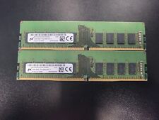 (Lot of Two) Micron 32GB (2x16GB) PC4-2666V 1RX4 SERVER RAM Tested/Working #73 picture