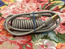 Leobog Hi75 OEM Coiled USB-C To USB-A Keyboard Cable to PC, Grey Braided 2 Meter picture