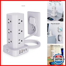 KZNXCVI Power Strip Tower Surge Protector, 6FT Flat Plug Extension Cord picture