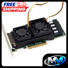 SuperMAX Broadcom LSI 9305 16i 24i SAS HBA Fans Included + Cooling Shroud Cooler picture