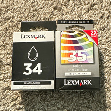 Lexmark 34/35 Black & Tri-Color Genuine Original Inkjet Cartridges for P915 picture