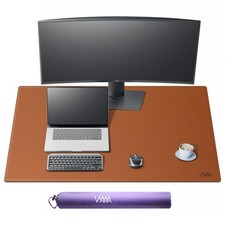 40x24 Inch XXL Large Leather Desk Pad Mouse Mat Computer Home Office Brown picture