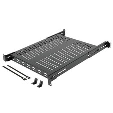 1U 4 Post Vented Server Rack Shelf Adjustable Depth 21.7 Inch picture