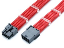 8-Pin Red GPU PSU Sleeved Graphic Card Power Supply Extension + Cable Comb PC picture