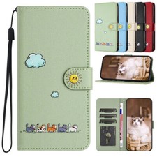 Strap Flip Leather Cat Wallet Cover Case For S25 S24 S23 FE S22 S20 S21 Ultra picture